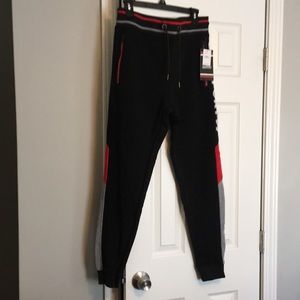 Straight leg sweat pants with super sporty stripe